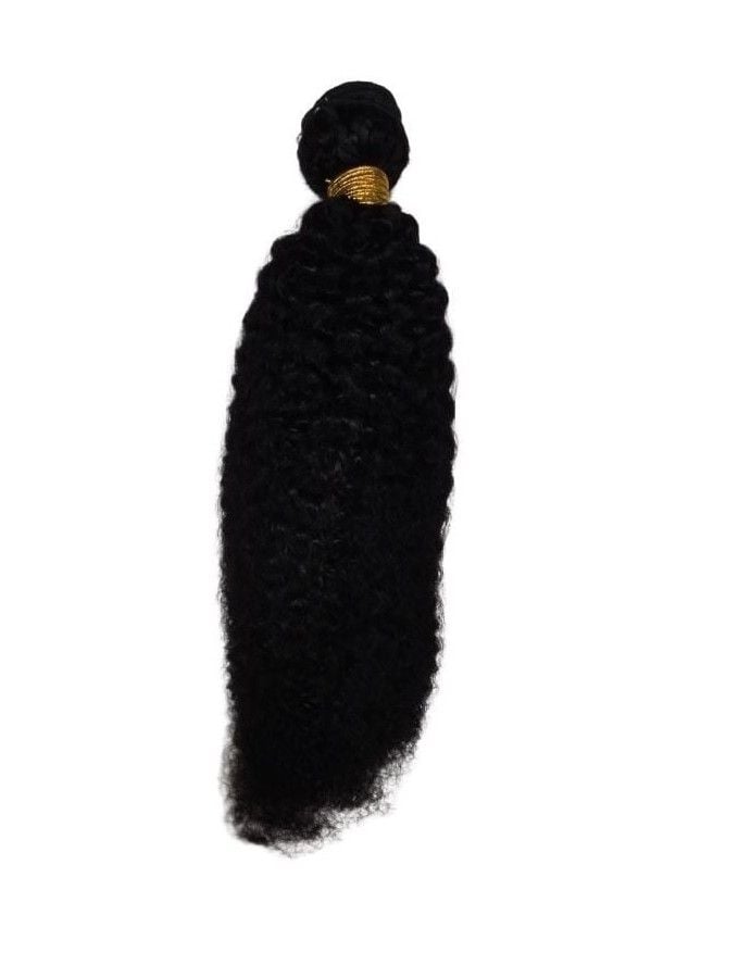 Human Hair Kinky Curly Weave Size 20" Black 1