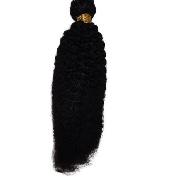 Human Hair Kinky Curly Weave Size 20" Black