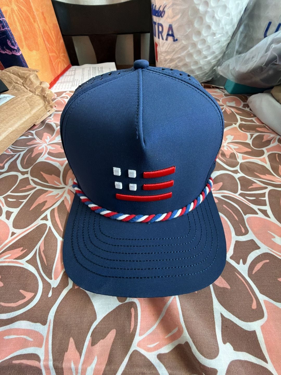 Red State Golf Hat Navy Blue Rope Snapback 2