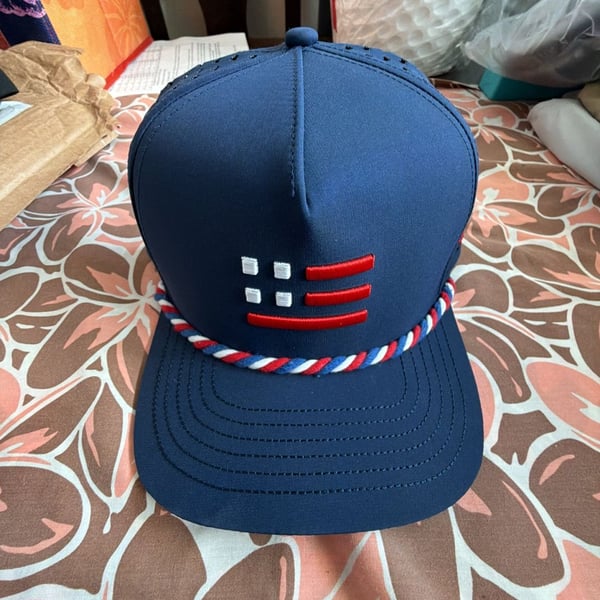 Red State Golf Hat Navy Blue Rope Snapback