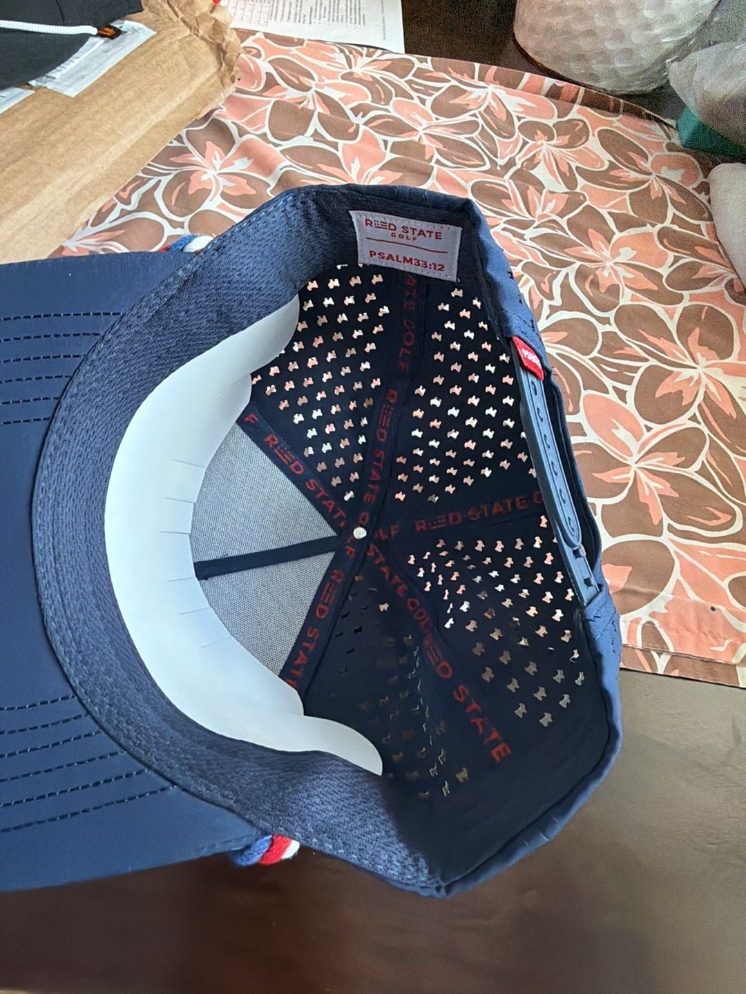 Red State Golf Hat Navy Blue Rope Snapback 6