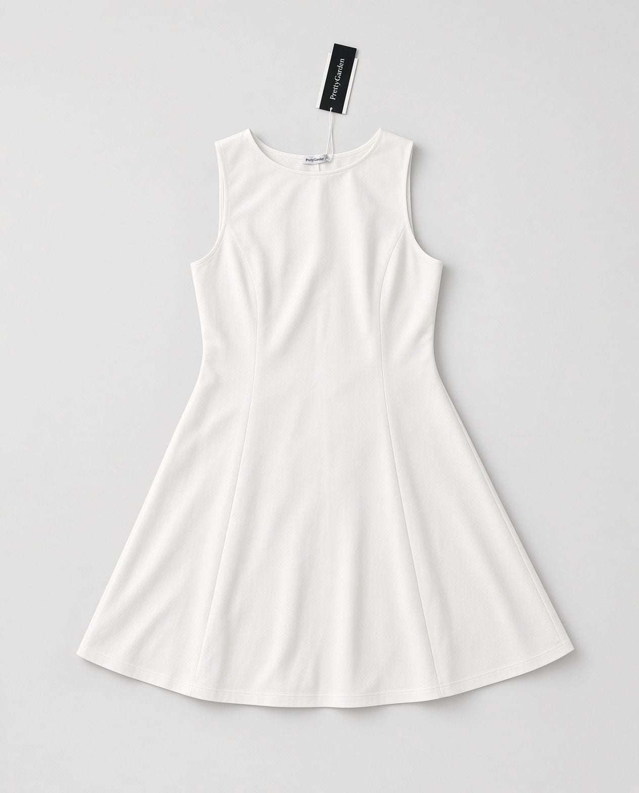Mini Dress Size L White Sleeveless Neck 2