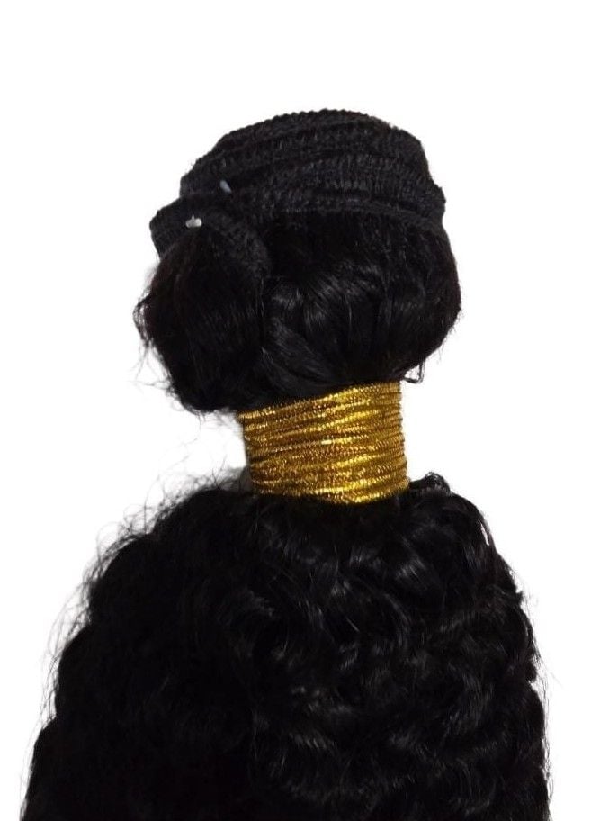 Human Hair Kinky Curly Weave Size 20" Black 2