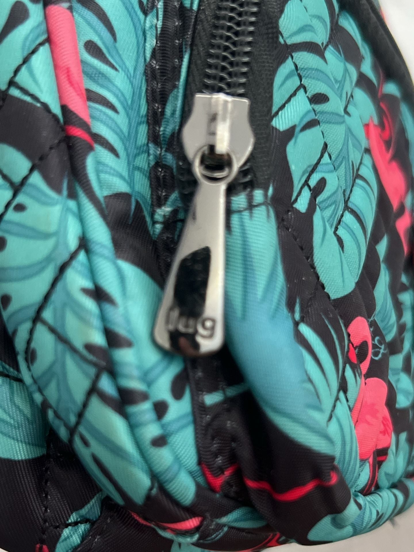 Lug Carousel Crossbody Bag Flamingo Black Tropical Quilted 9