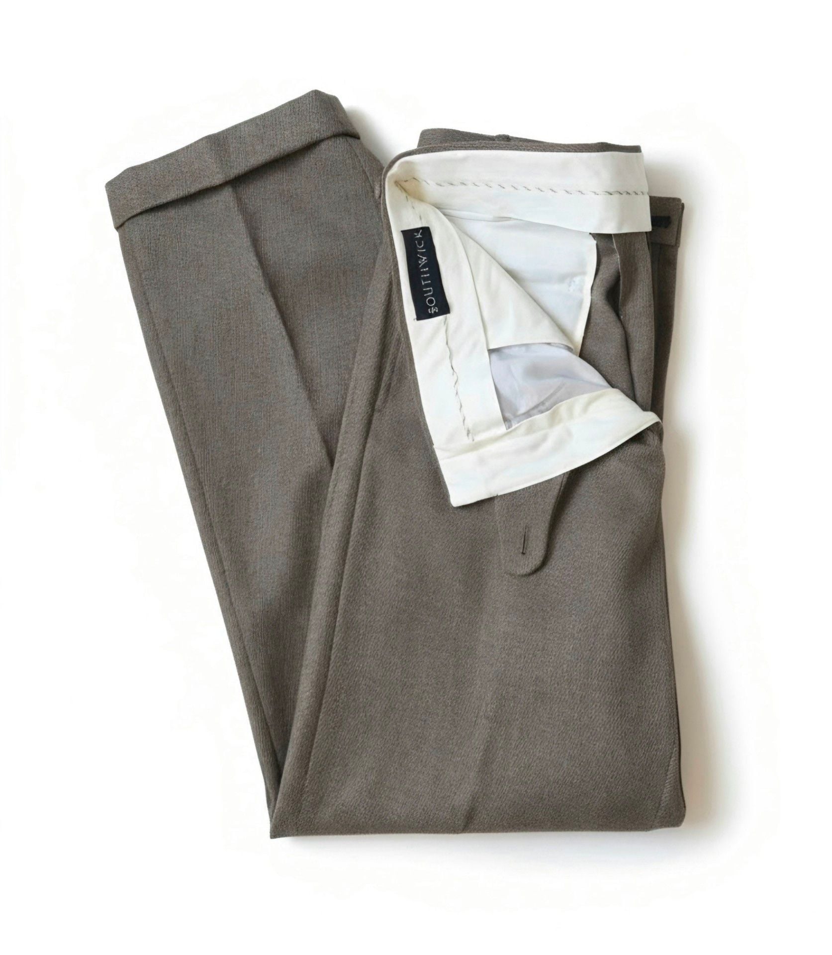 Southwick Wool Dress Trousers Taupe Cuffed 2