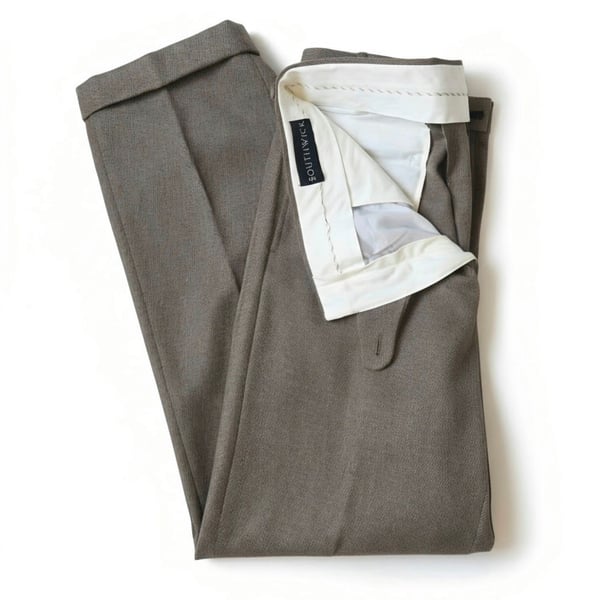 Southwick Wool Dress Trousers Taupe Cuffed