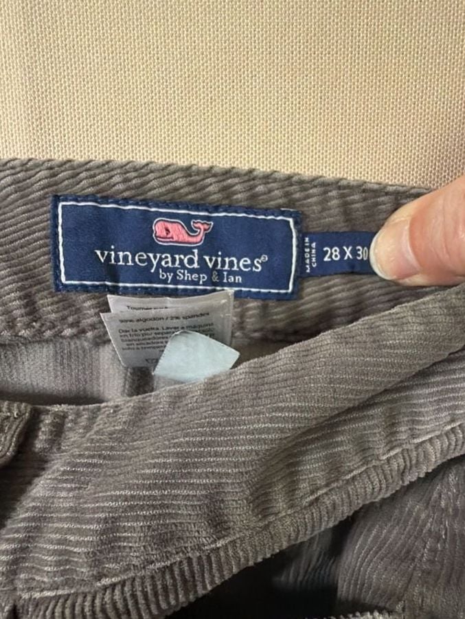 Vineyard Vines Corduroy Pants Size 28X30 Gray Casual 3