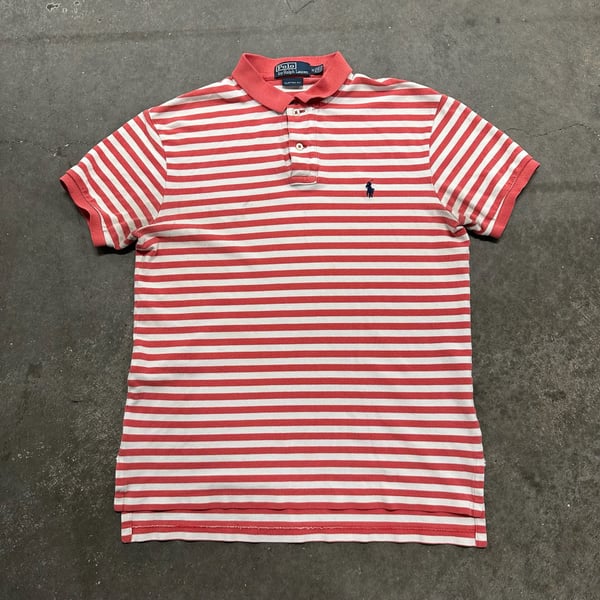 Polo Ralph Lauren Custom Fit Striped Polo Shirt Pony Logo Medium Preppy