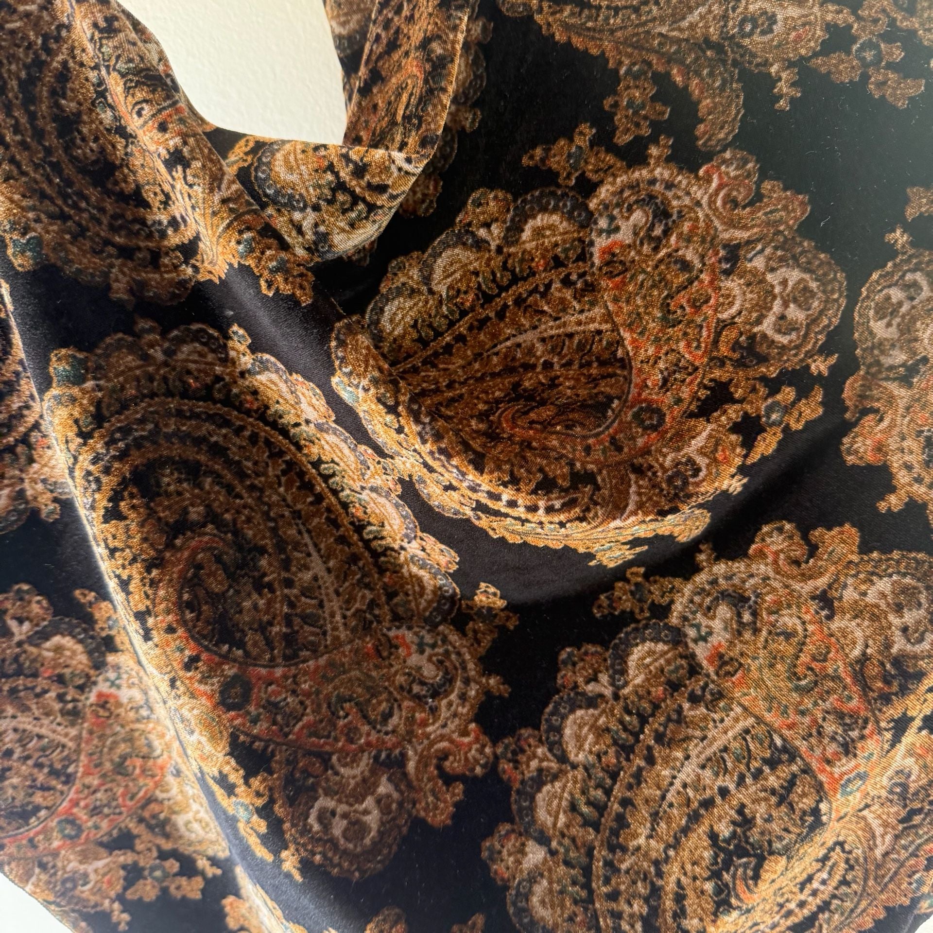 Free People Velvet Paisley Black Cami Tank Top 5