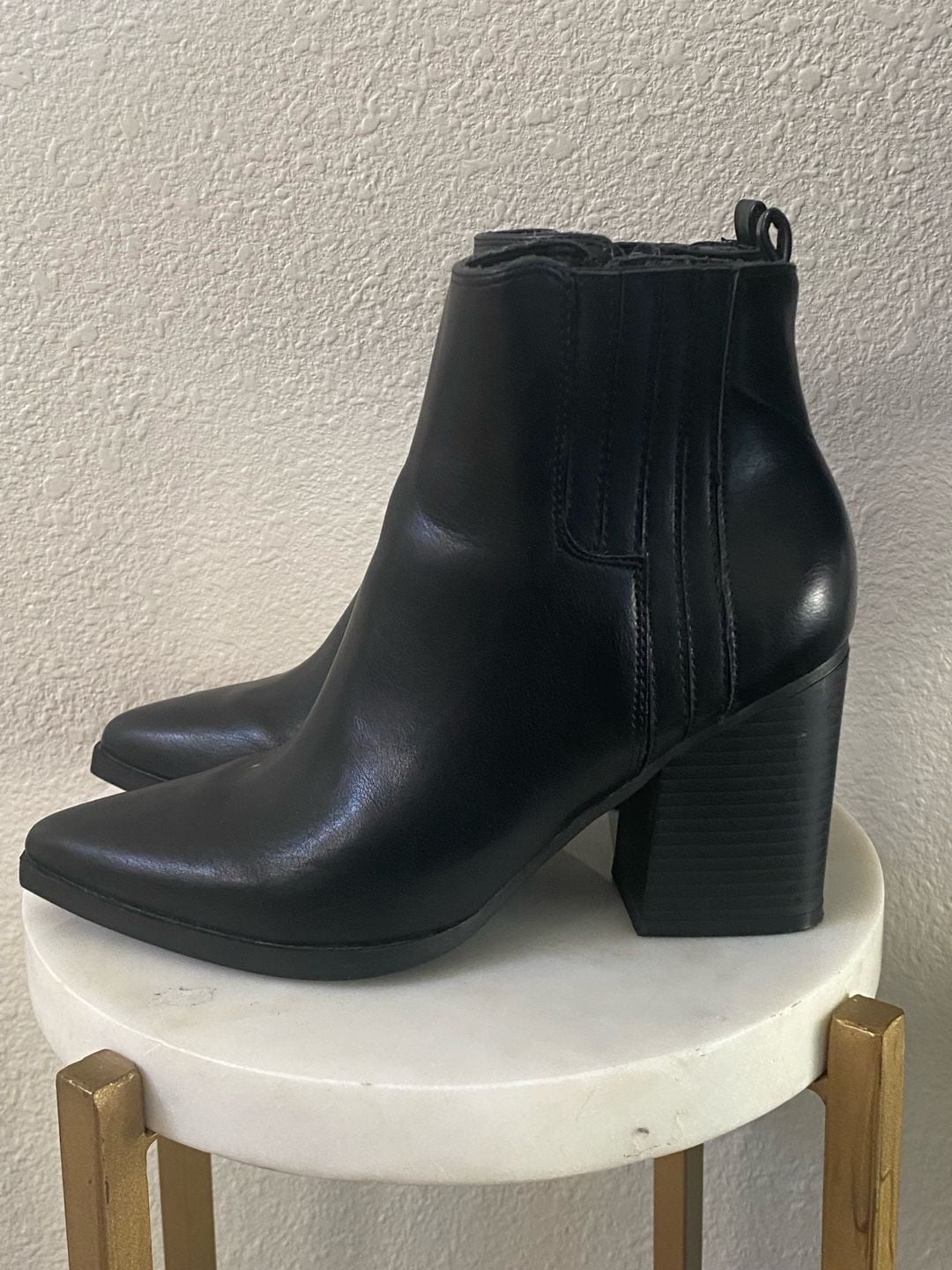 Indigo Rd. Ankle Boots Size 7M Black Block Heel Side Zip 9
