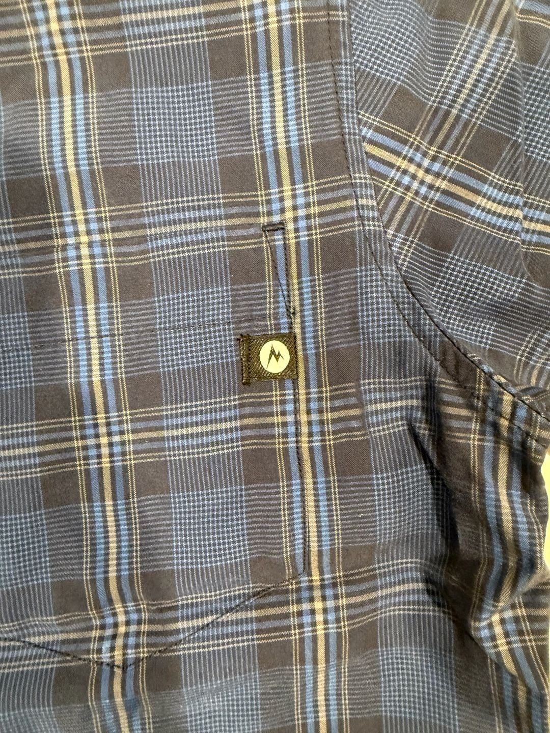 Marmot Eldridge Short Sleeve Plaid Shirt Size S Blue 4