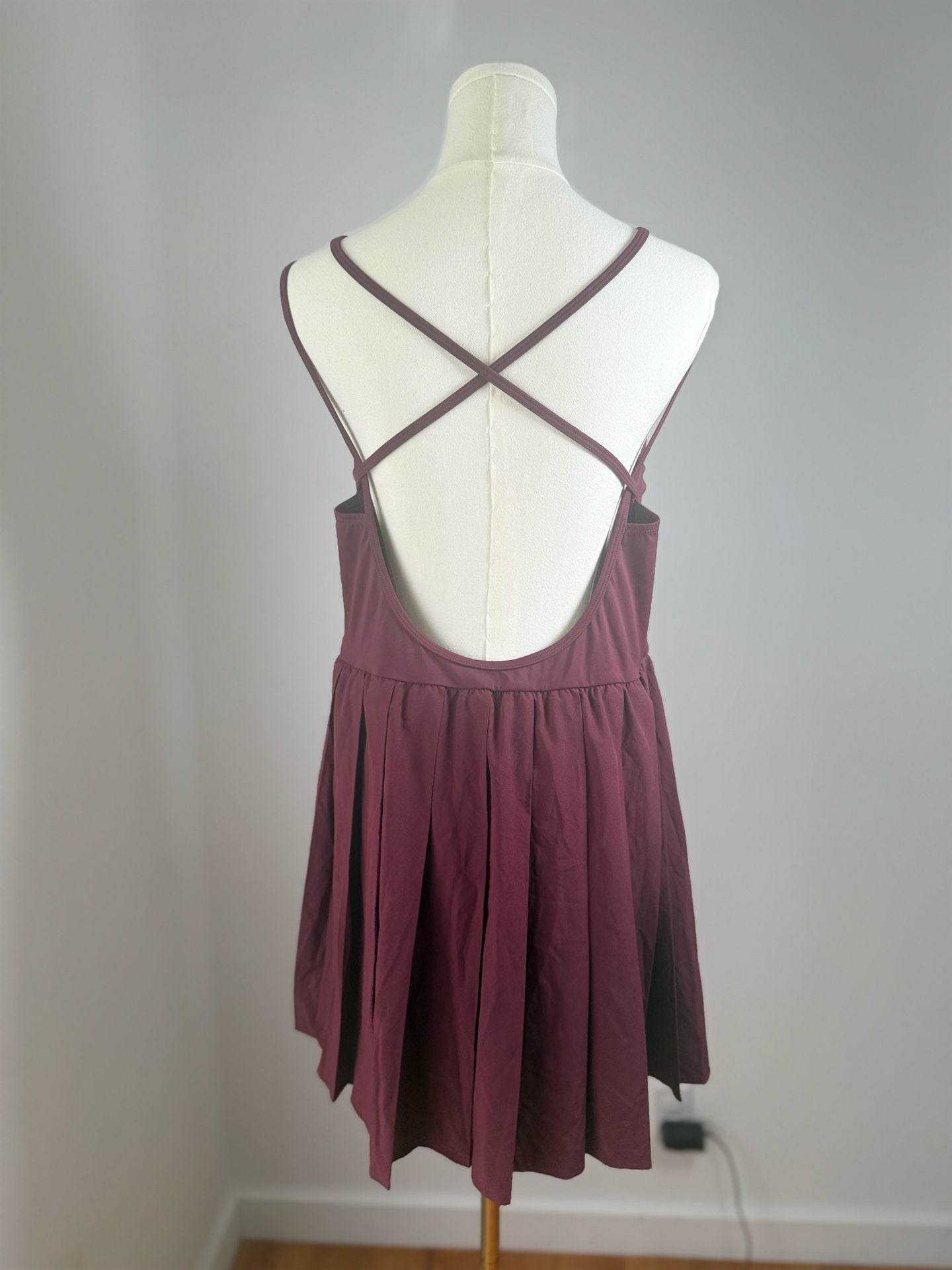 Halara Breezeful™ Backless Pleated 2-in-1 Pocket Mini Active Dress XL Amaranth 5