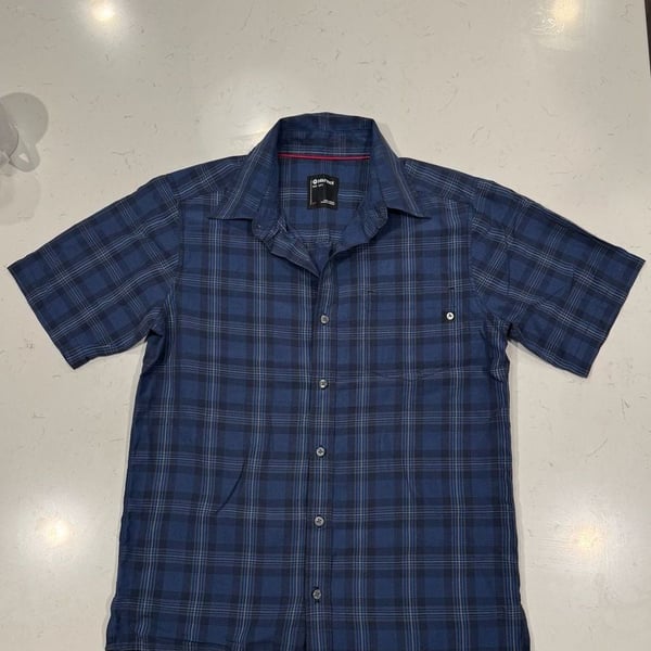 Marmot Eldridge Short Sleeve Plaid Shirt Size S Blue