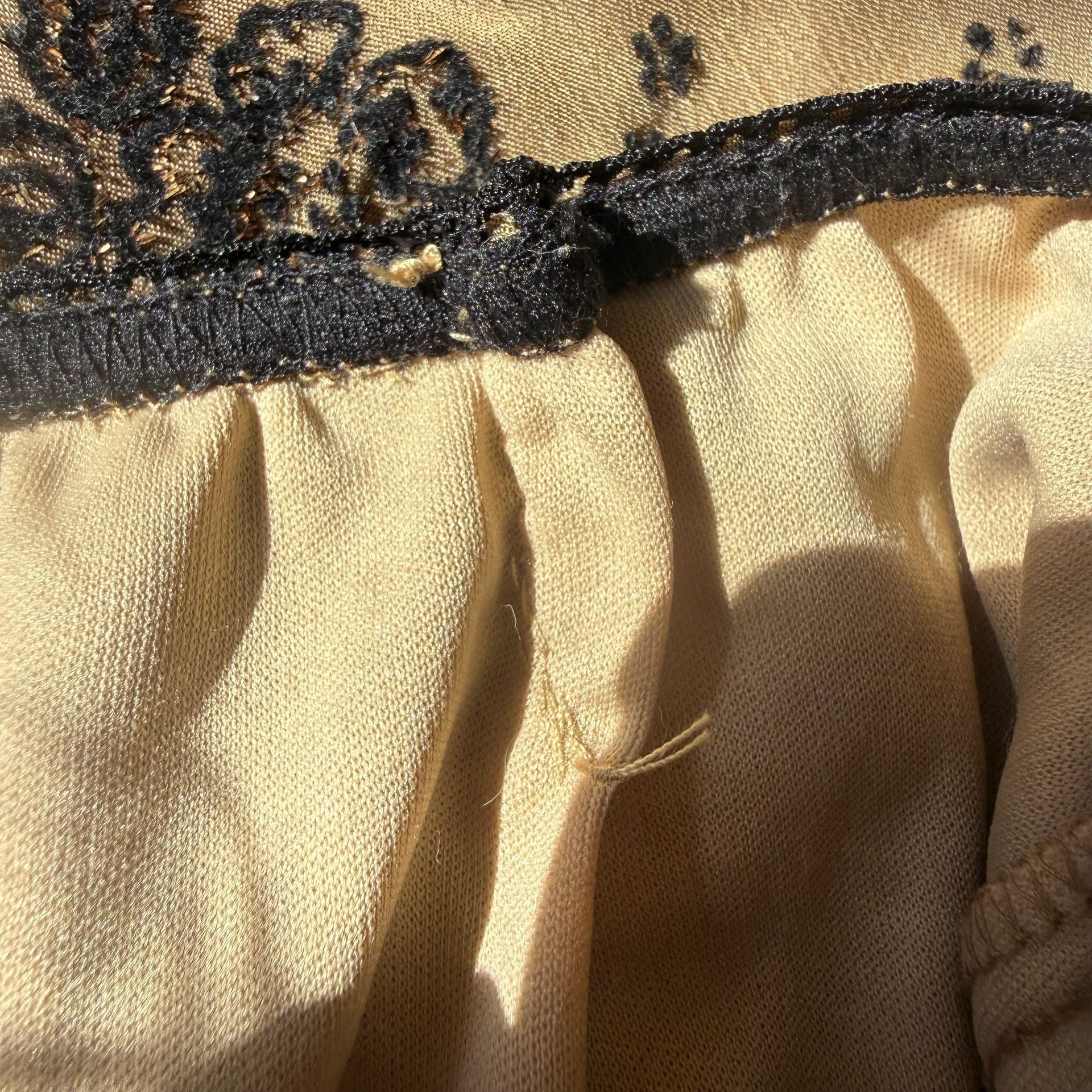 Floral Skirt Brown with Black and Gold Embroidered Mesh 8