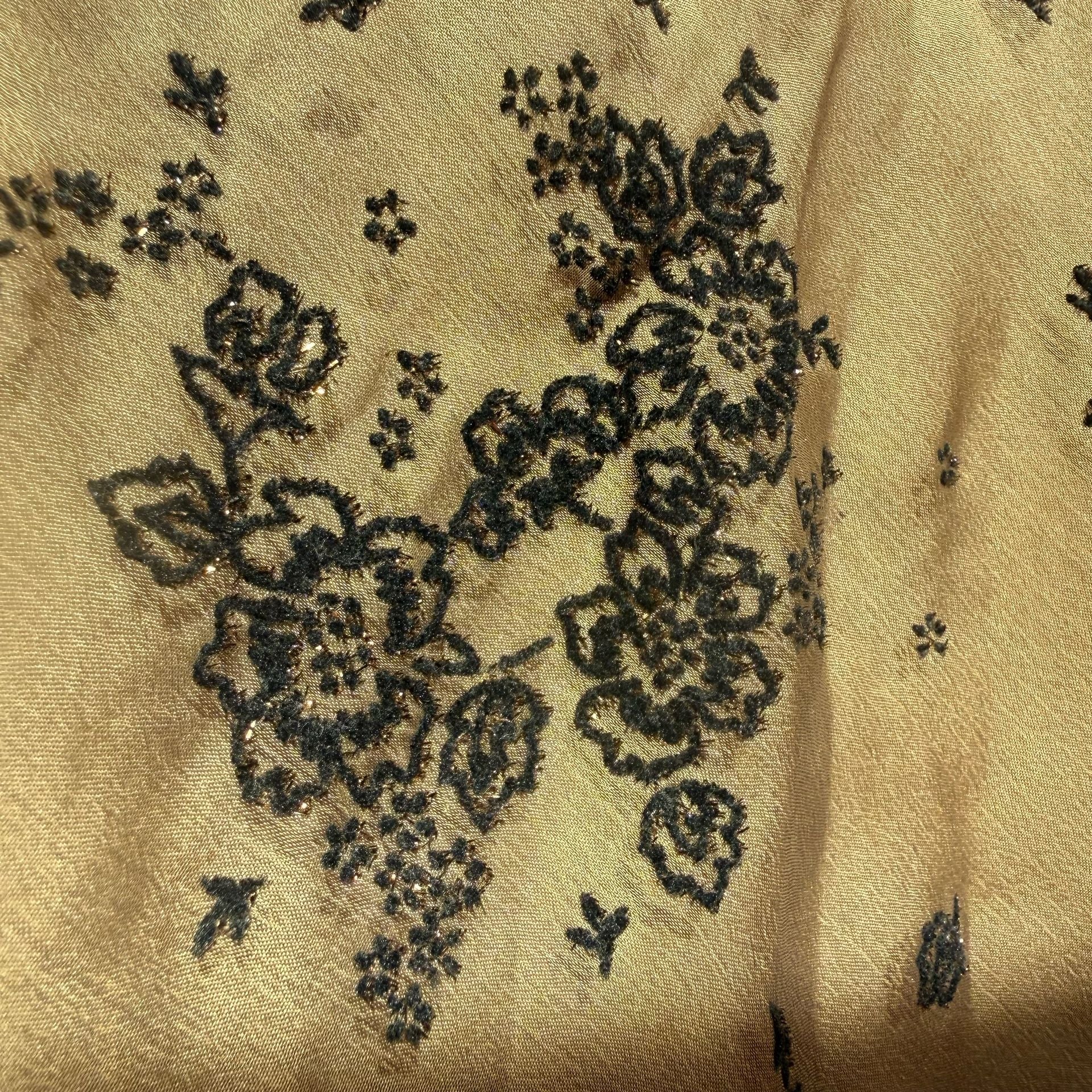 Floral Skirt Brown with Black and Gold Embroidered Mesh 11
