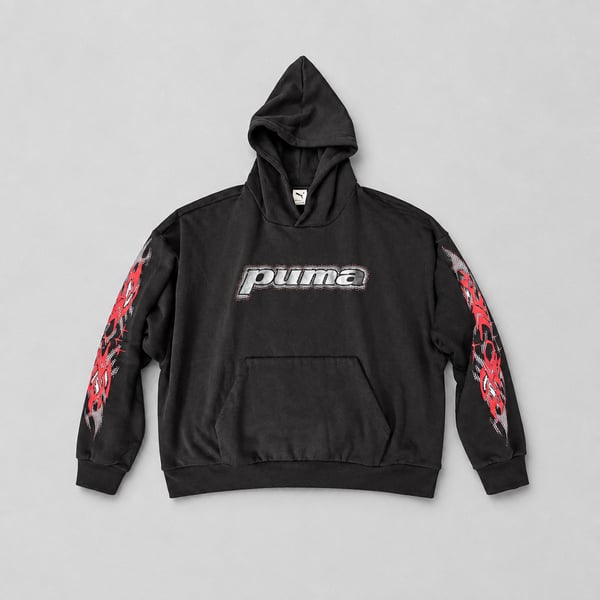 Puma Graphic Hoodie Size L Black Panther Worldwide Pullover