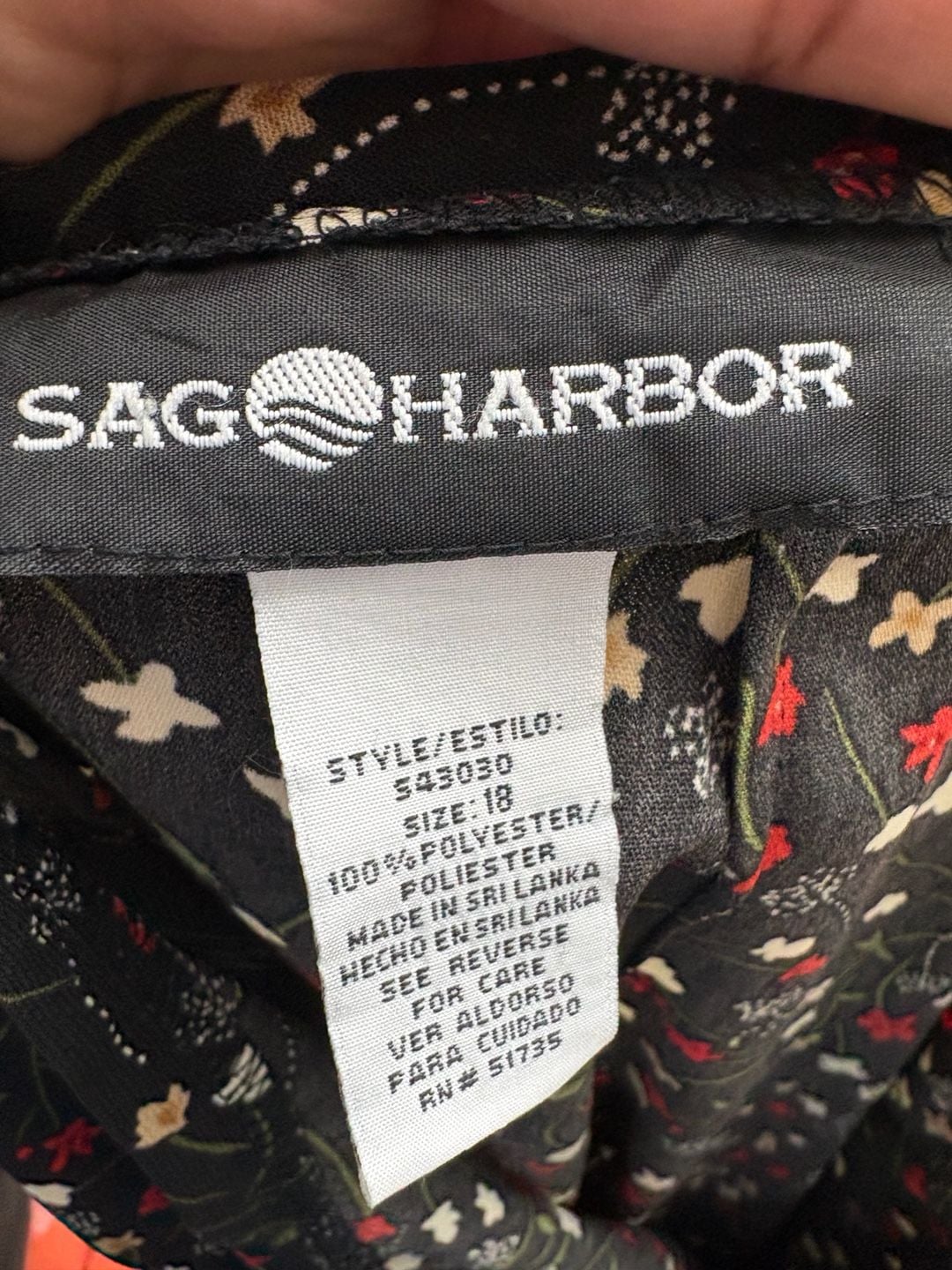 Sag Harbor Floral Midi Skirt Size 18 Ruffle Hem Black 4