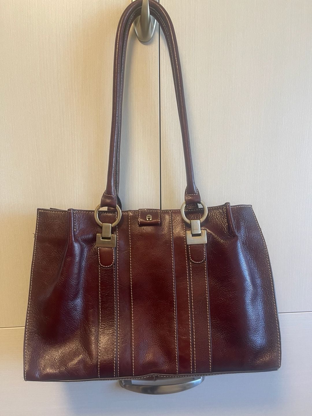 Etienne Aigner Leather Shoulder Bag Brown Vintage Handbag Purse 2