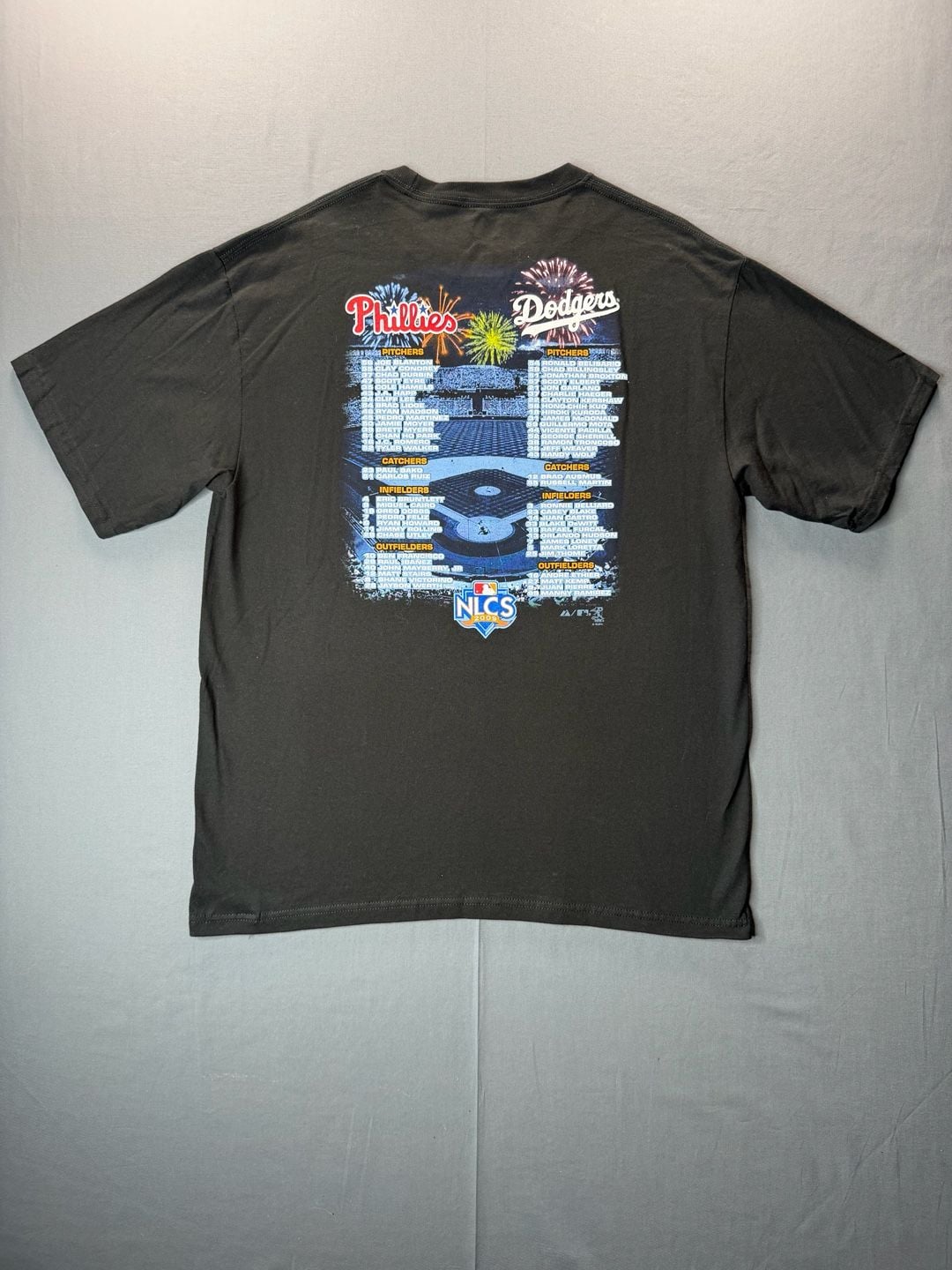 Majestic 2009 Playoffs NLCS Phillies Vs Dodgers T-Shirt Black Graphic Large 7
