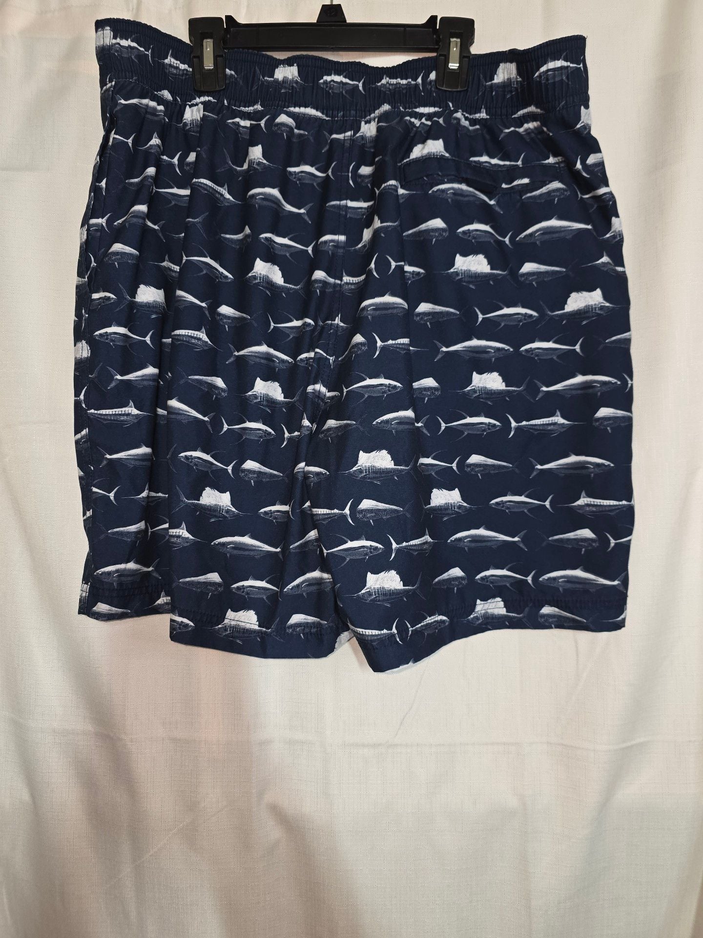 Nautica Swim Trunks Size L Blue Fish Print Mesh Lined 2