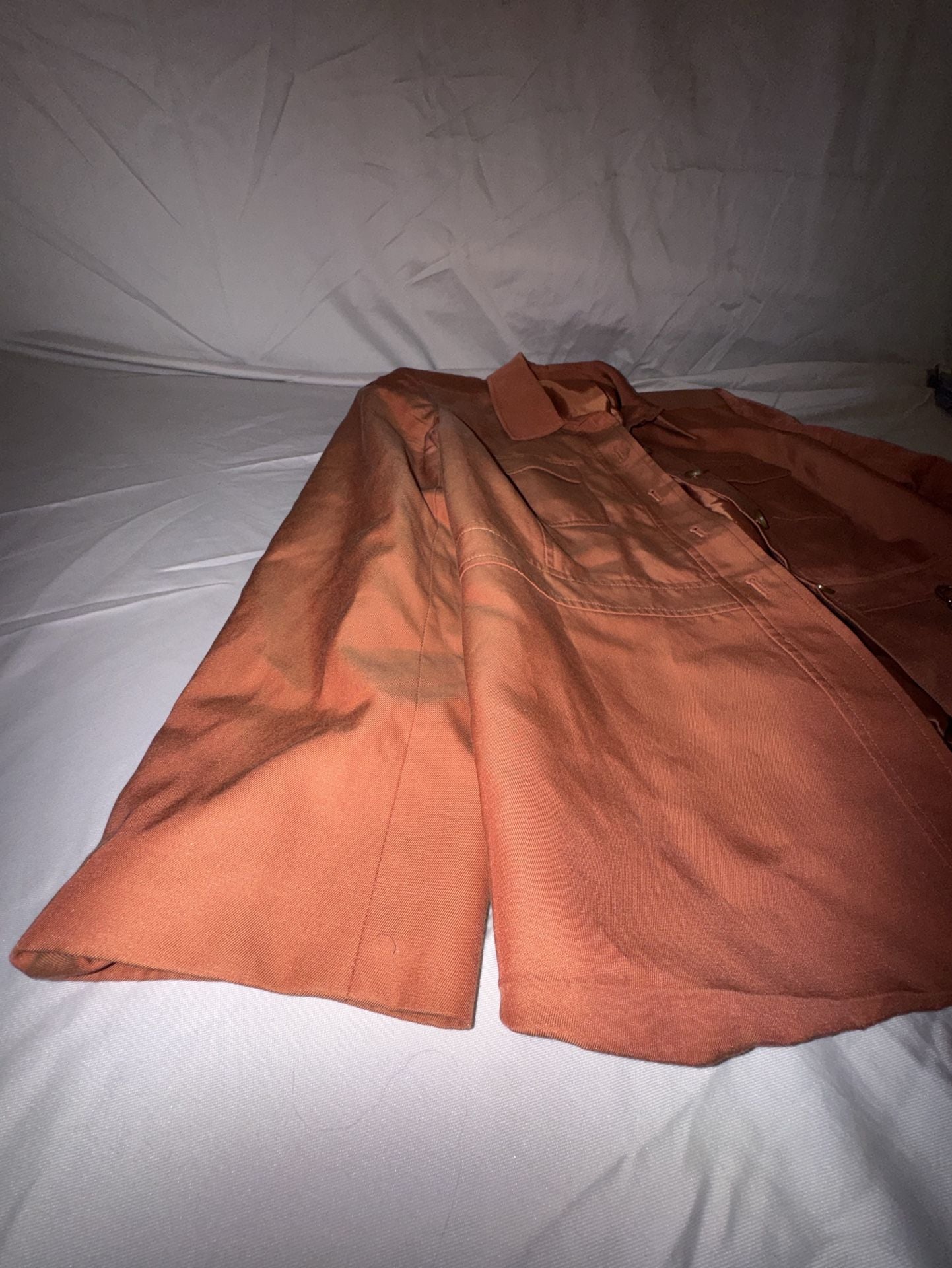Talbots Safari Jacket Size 14 Orange Button Up Utility Pocket 9