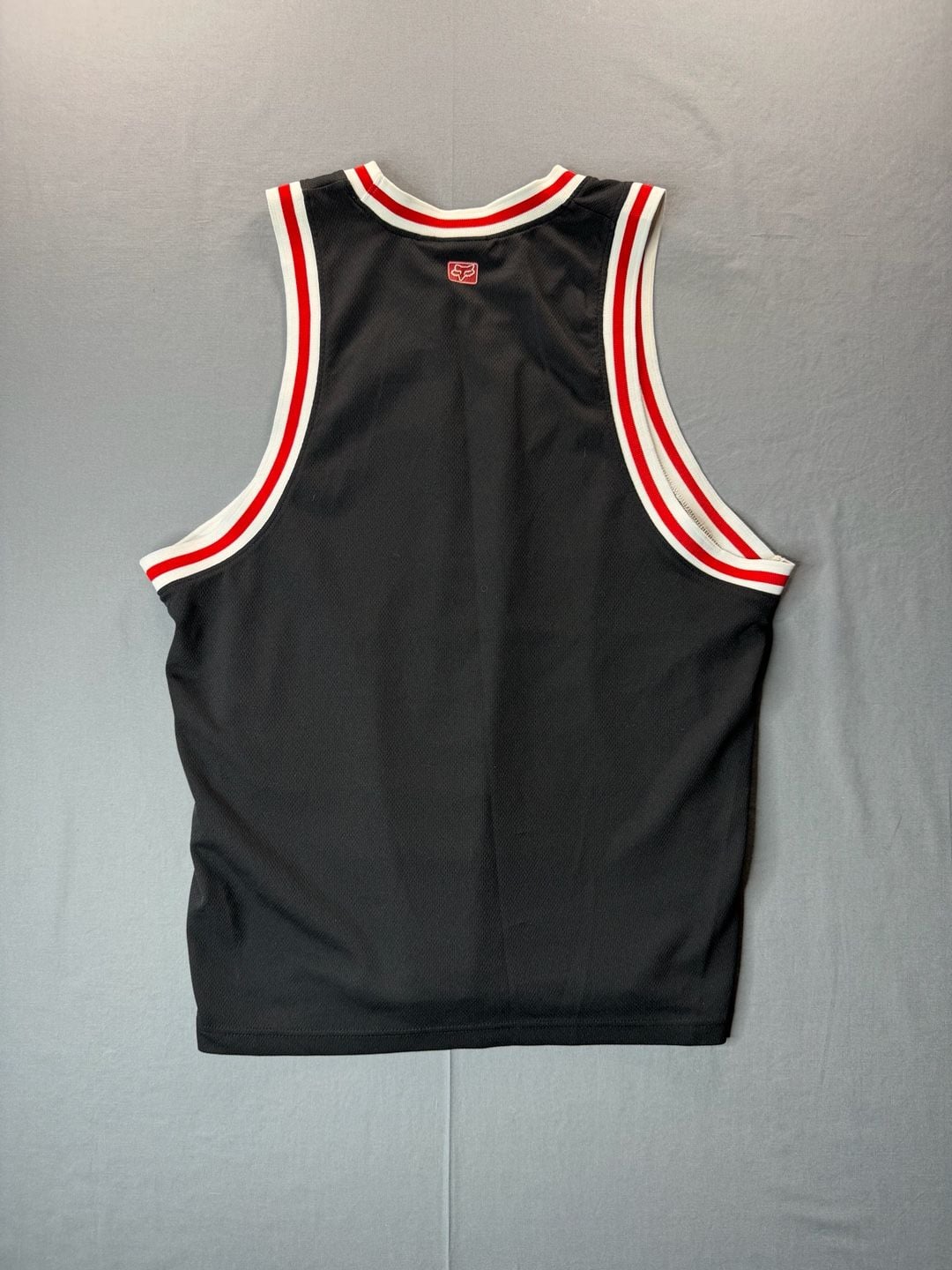 Y2K Fox Racing Basketball Tank Top Black Mesh Vintage Sleeveless Large 7
