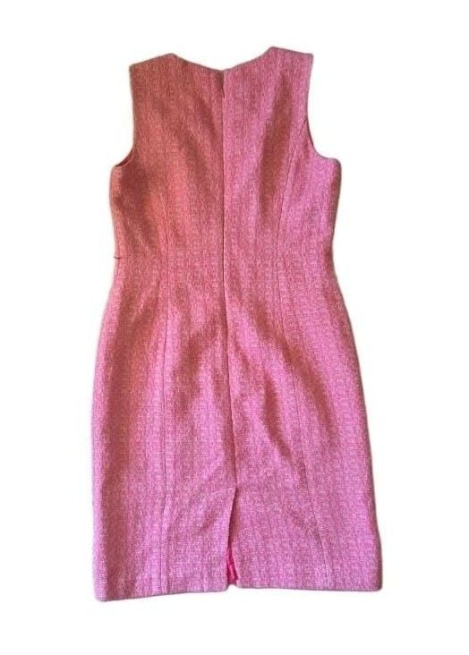 Calvin Klein Sleeveless Pink Tweed Sheath Dress 5