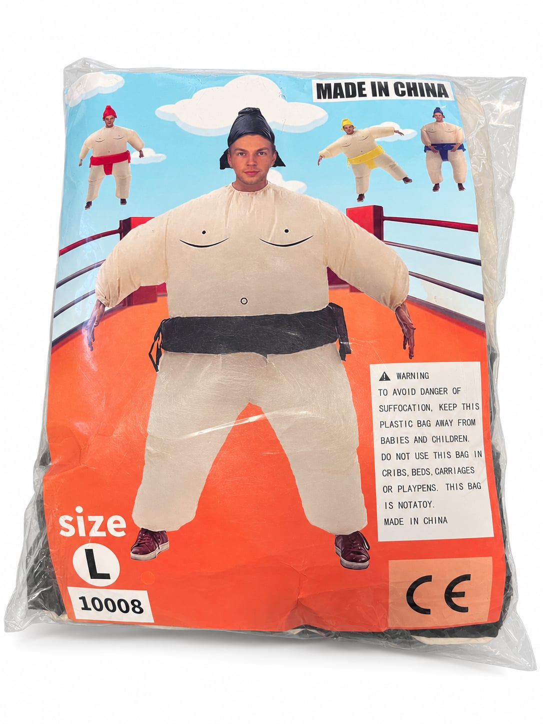 Inflatable Sumo Wrestler Costume Size L Adult Halloween 1