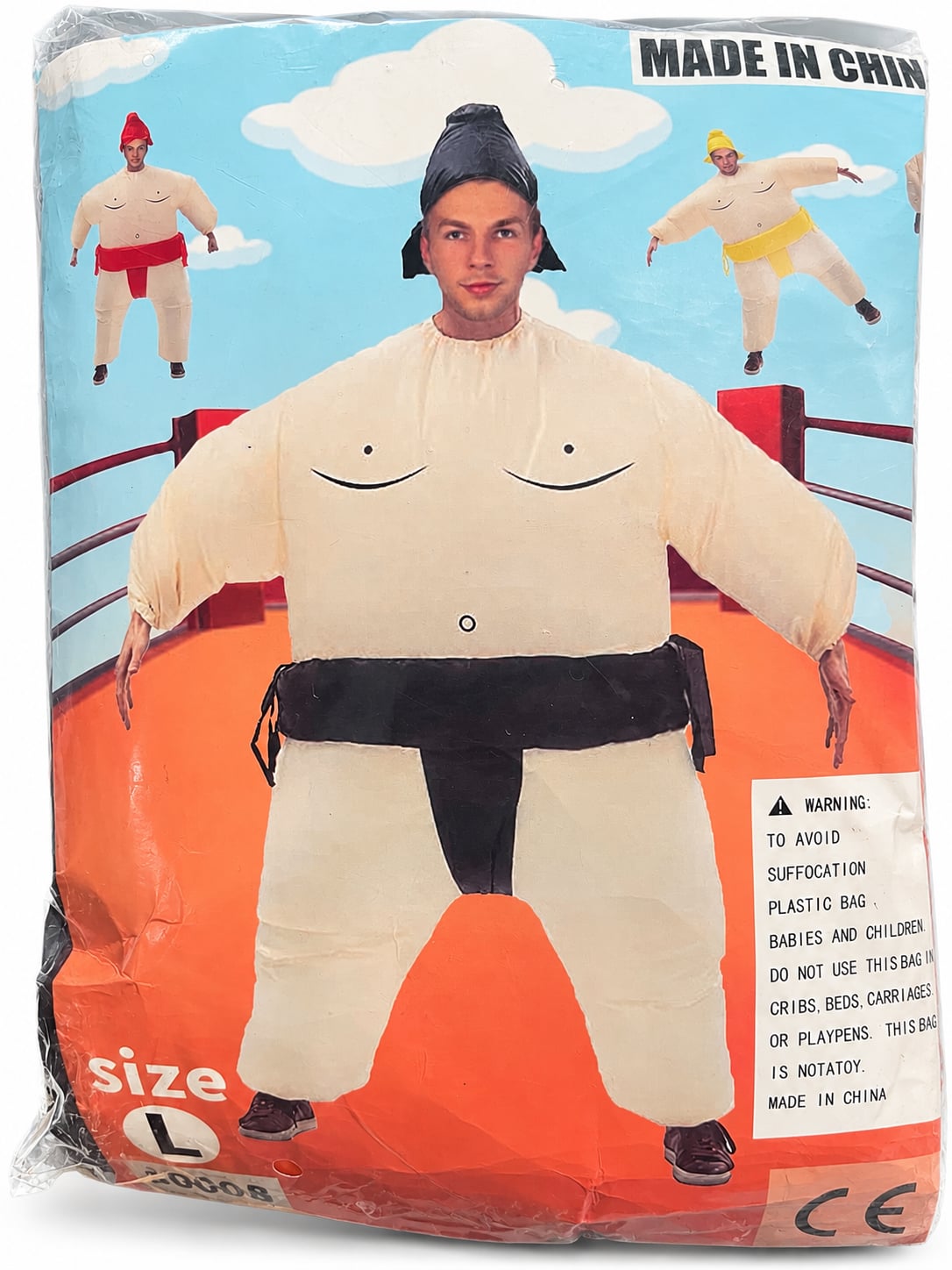 Inflatable Sumo Wrestler Costume Size L Adult Halloween 3