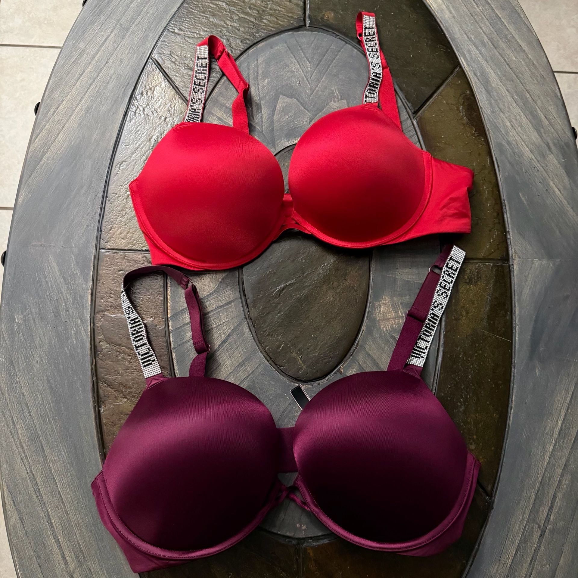 Victoria'S Secret Bombshell Bra Size 38D Burgundy Maroon 1