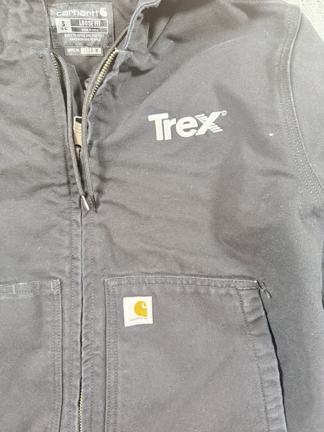 Carhartt J130-W Active Jacket Size S Black Trex Embroidered 5
