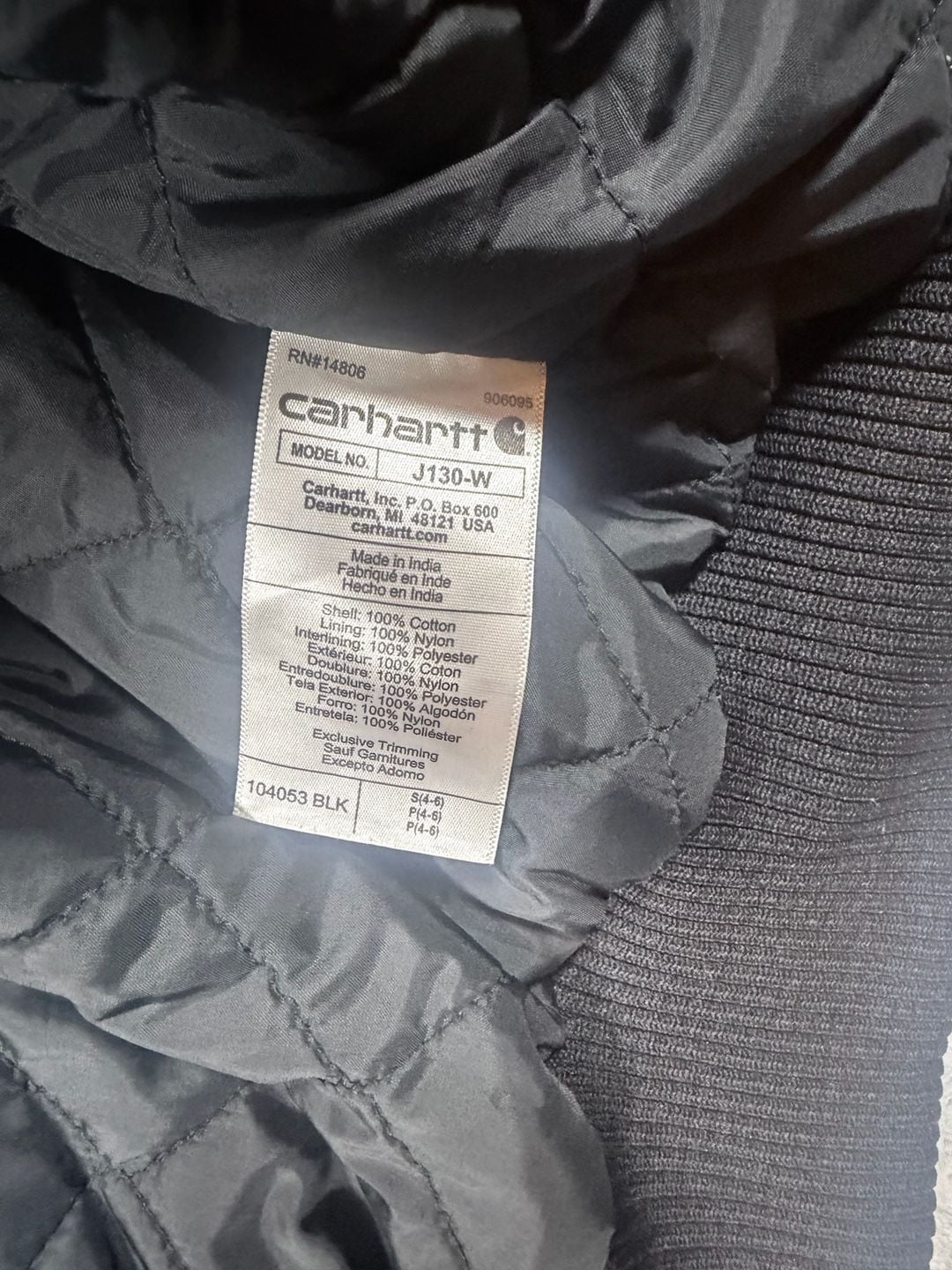 Carhartt J130-W Active Jacket Size S Black Trex Embroidered 14