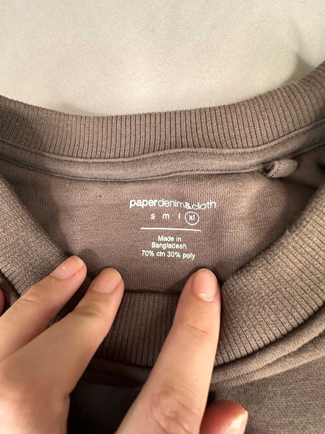 Paper Denim & Cloth Crewneck Sweatshirt Size XL Brown Fleece 3