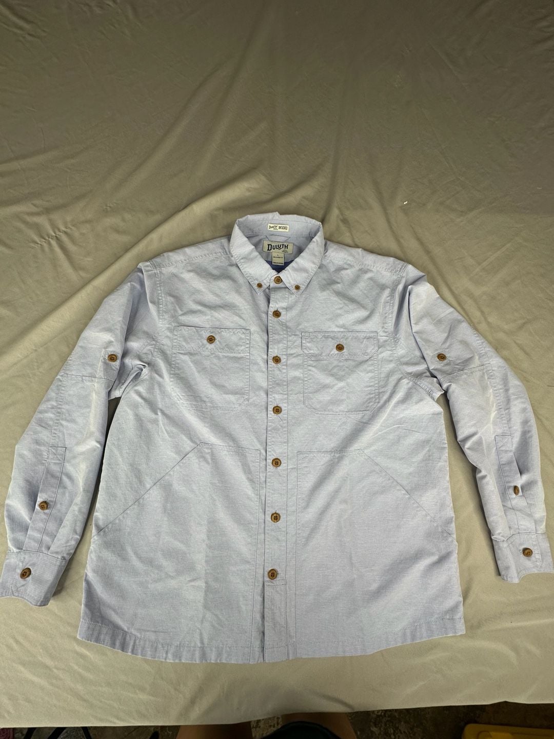 Duluth Trading Co. Untucked Relaxed Fit Long Sleeve Shirt Size L Blue 2