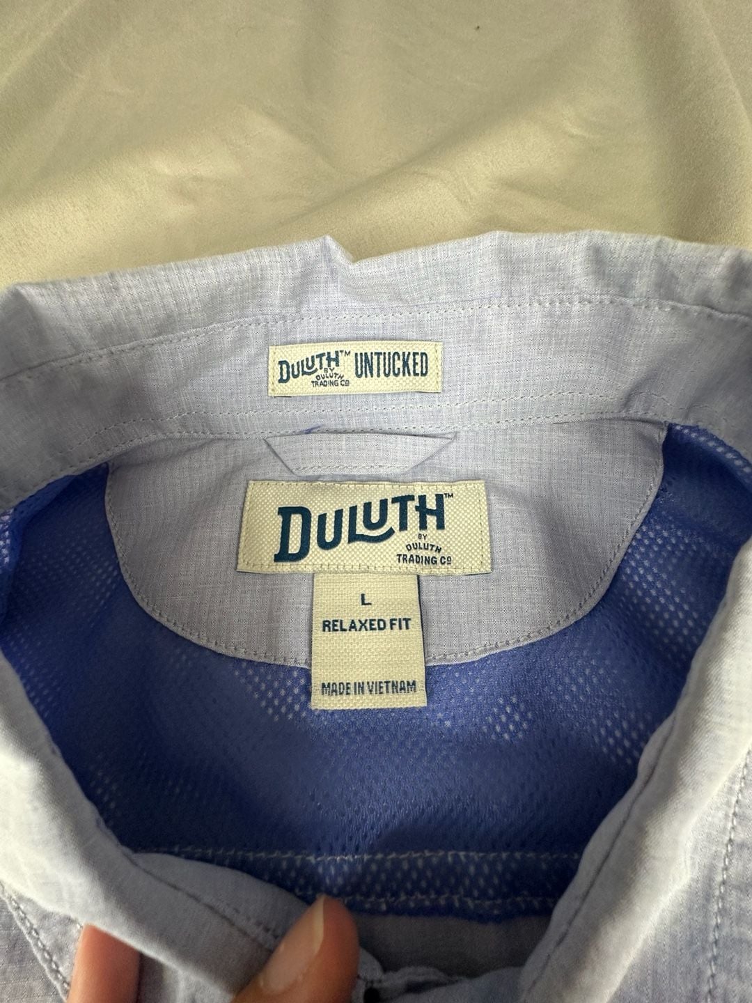 Duluth Trading Co. Untucked Relaxed Fit Long Sleeve Shirt Size L Blue 3