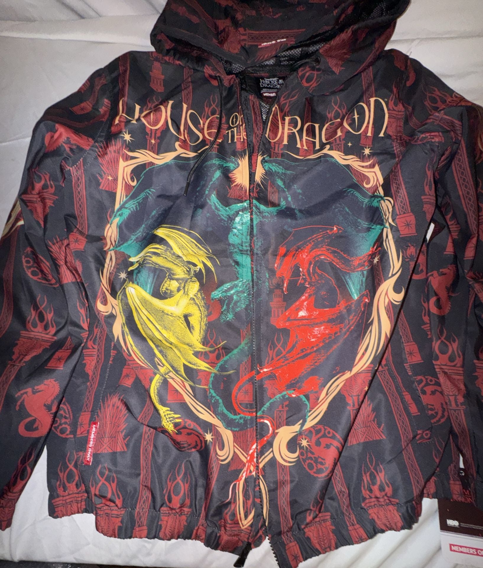Members Only House Of The Dragon Windbreaker Jacket Size L 3