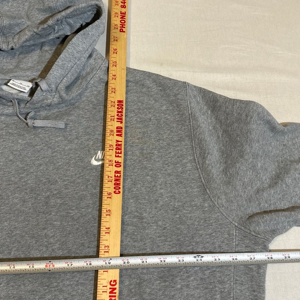 Nike Grey Club Fleece Pullover Hoodie Size XL 4