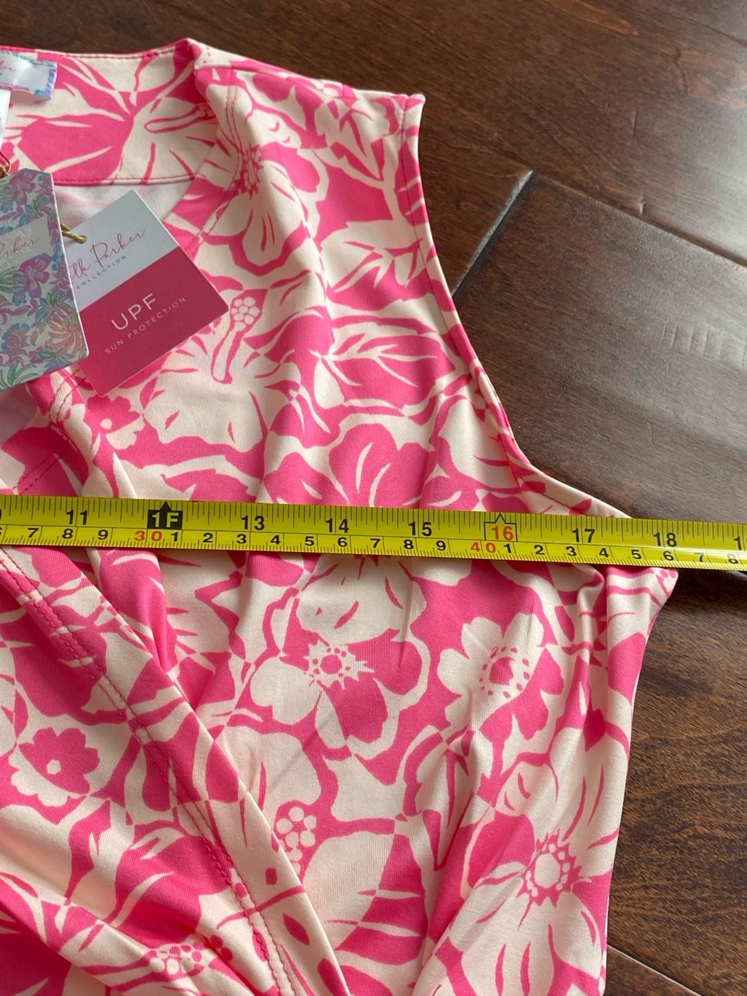 Stella Parker CC20189 Floral Dress Size M Acid Pink UPF Sun Protection 6