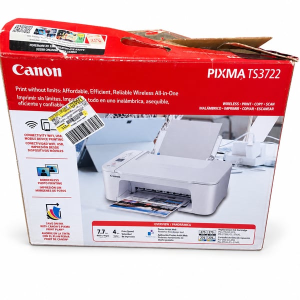 Canon PIXMA TS3722 Wireless All-In-One Inkjet Printer