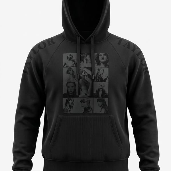 Taylor Swift Eras Tour 2023 2024 Black Hoodie XL Official Merch Photo Collage