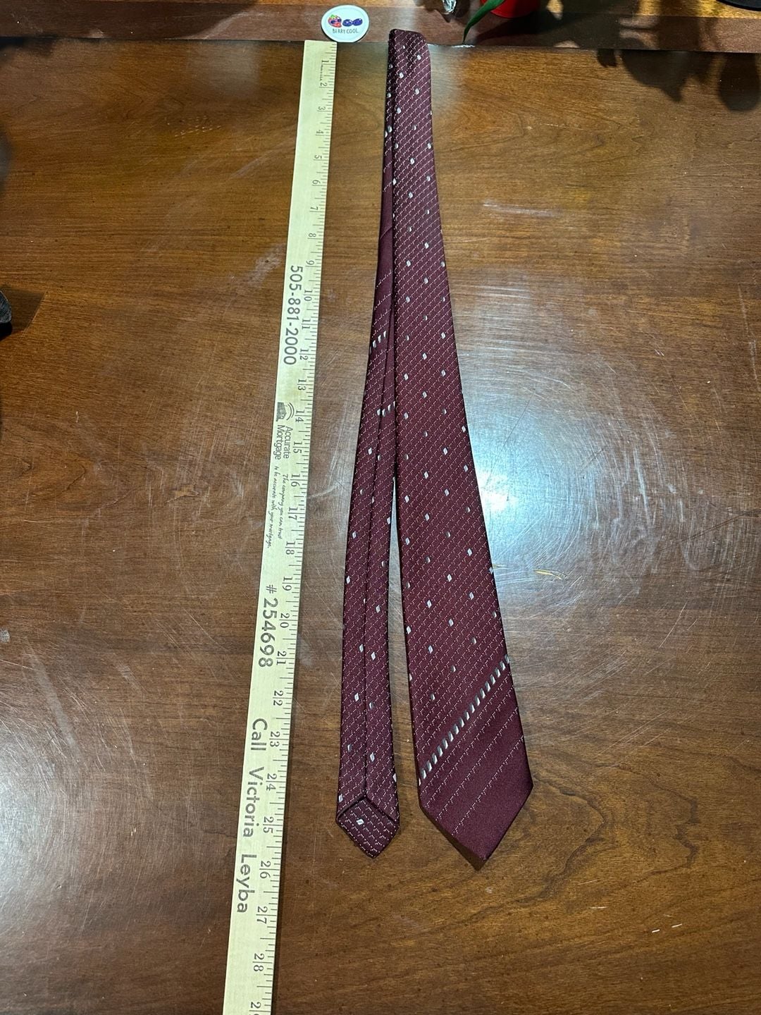 Lyra Necktie Burgundy Polyester Patterned 1