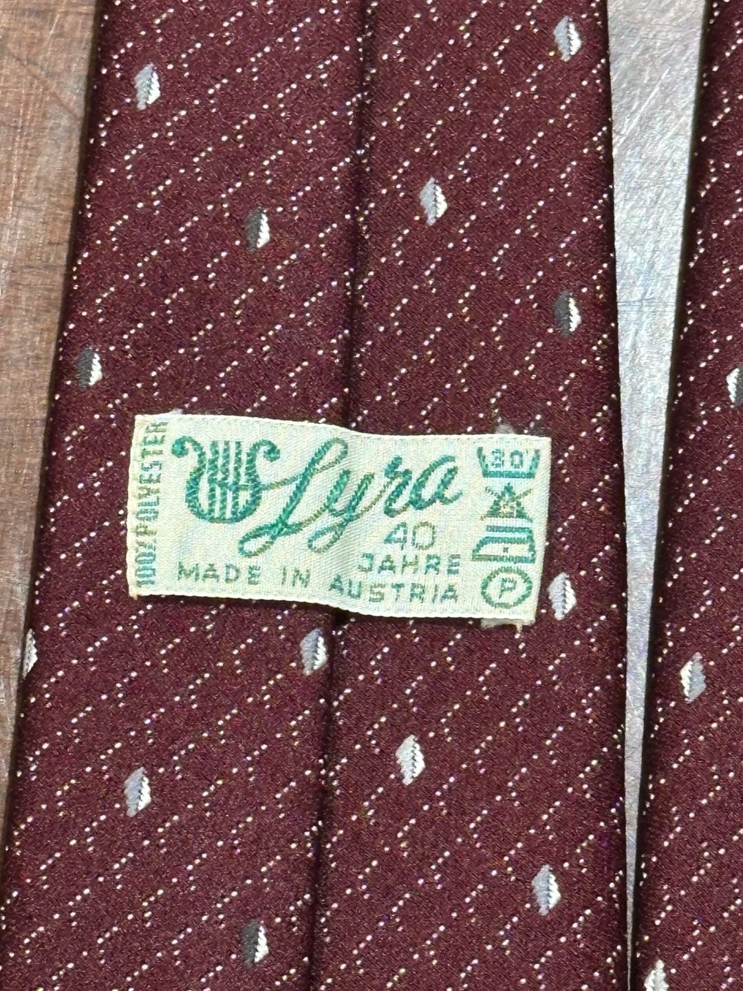Lyra Necktie Burgundy Polyester Patterned 3