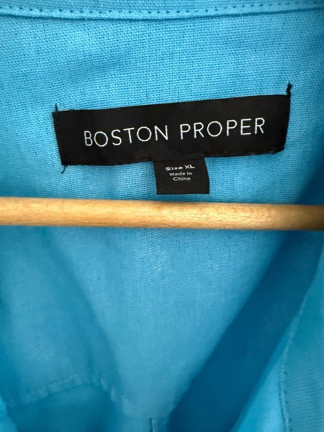 Boston Proper Jacket Size XL Blue Studded Linen Blend 3
