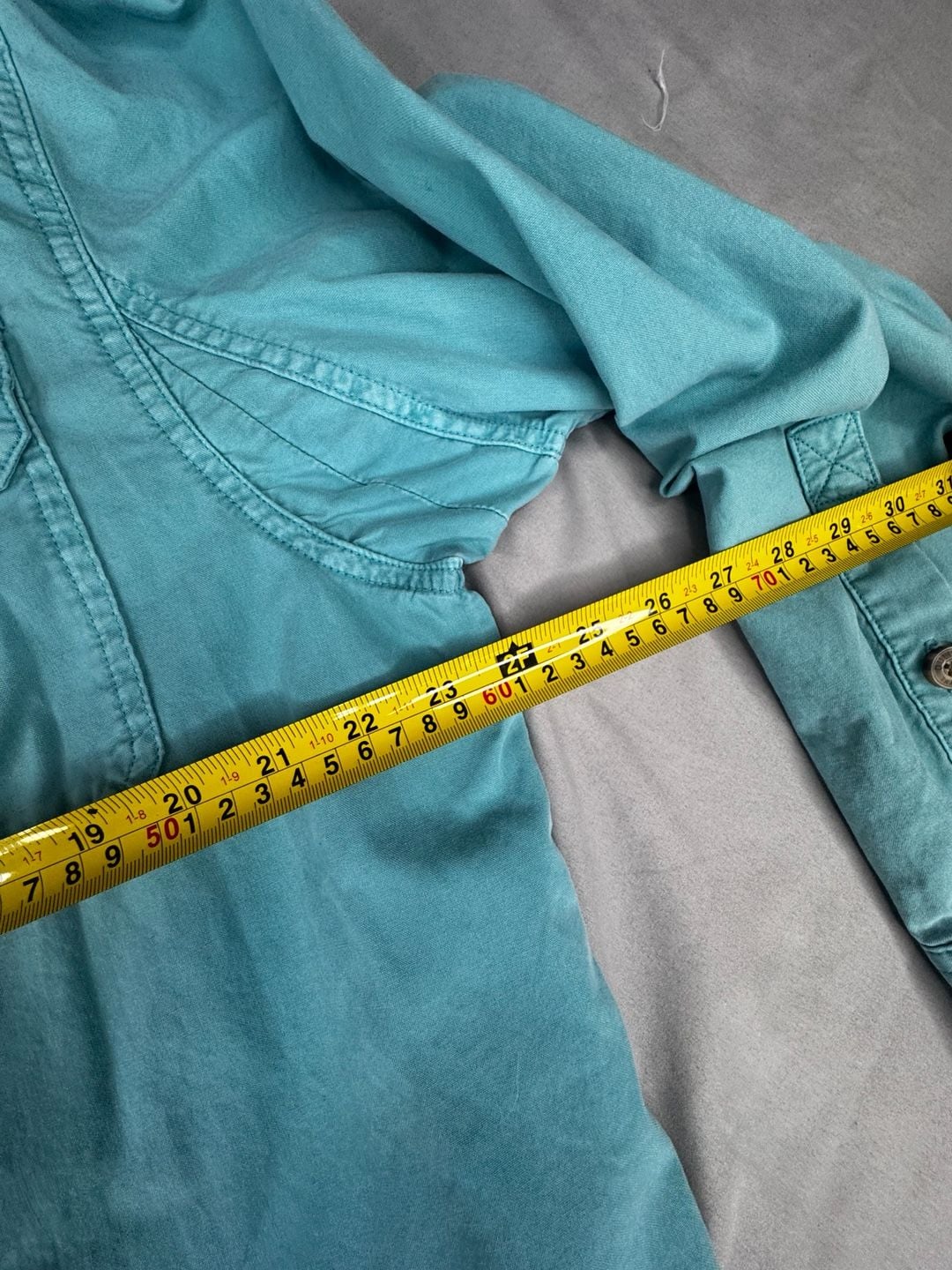 Duluth Trading Co. Untucked Shirt Size L Relaxed Fit Teal Long Sleeve 4