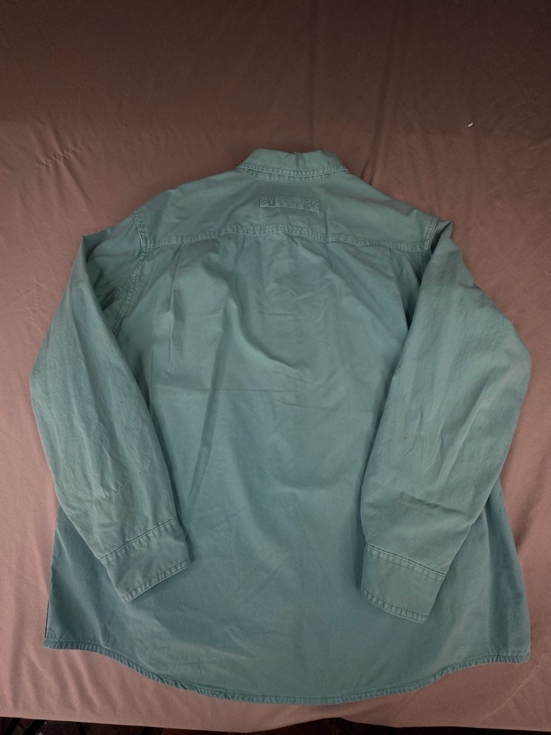 Duluth Trading Co. Untucked Shirt Size L Relaxed Fit Teal Long Sleeve 6