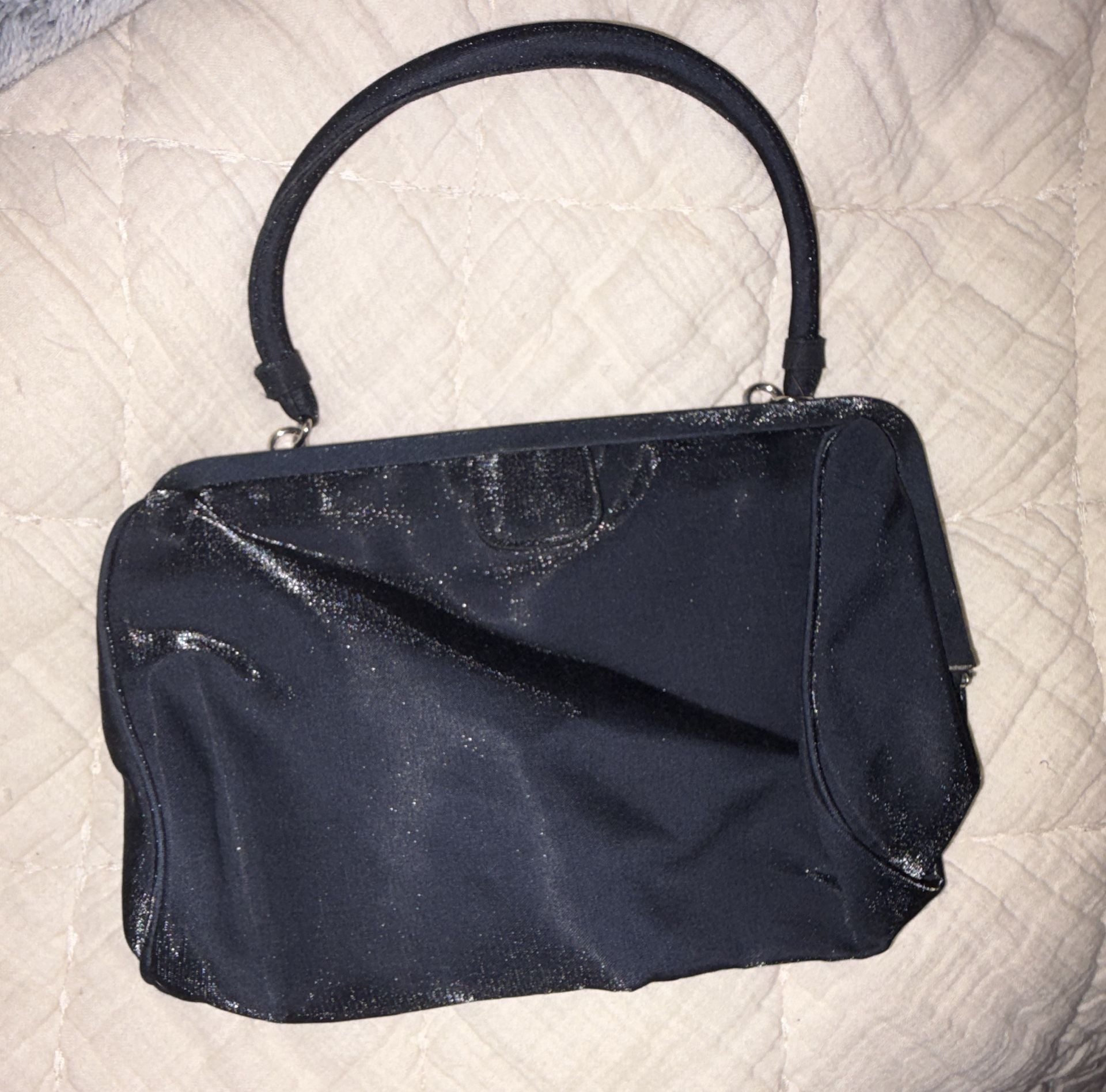 Preston & York Black Shimmer Evening Handbag Purse 3