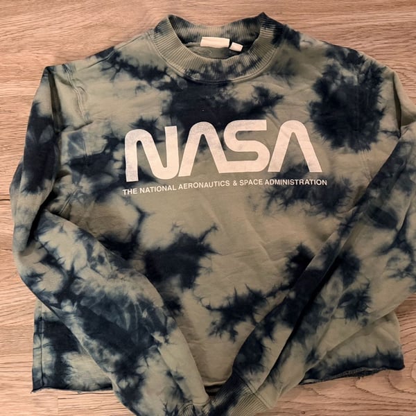 Mighty Fine NASA Tie Dye Sweatshirt Size S Green Black