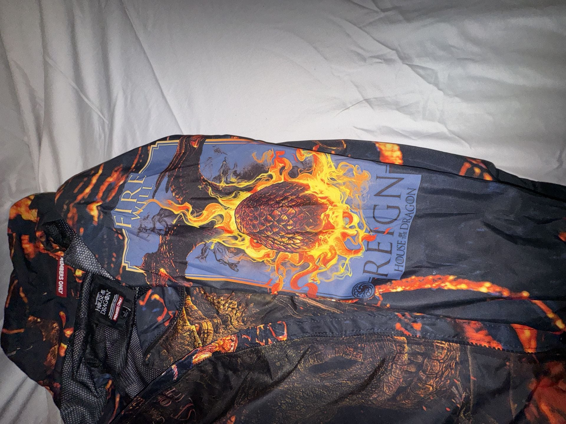 Members Only House Of The Dragon Windbreaker Jacket Size L 8