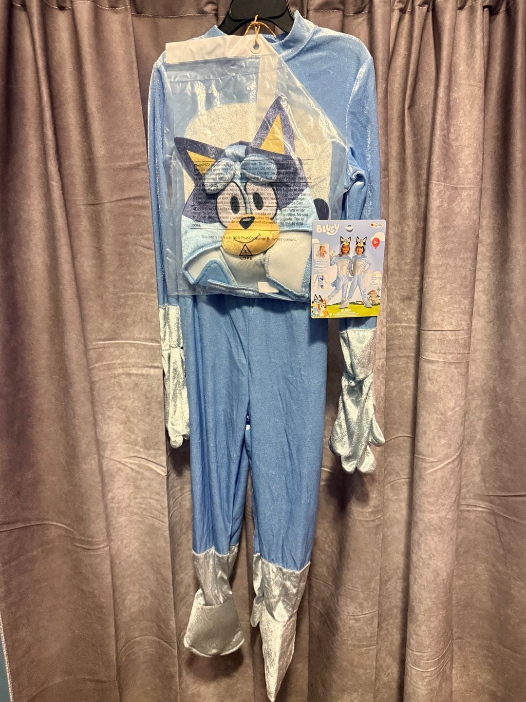 Disguise Bluey Deluxe Toddler Costume Size M 3T-4T Blue Jumpsuit Hood 2