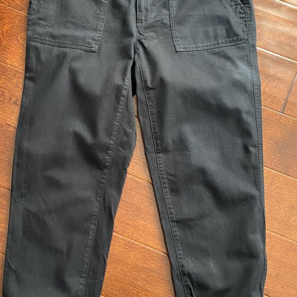 Gap Utility Jogger Pants Size M Black Twill Cuffed Hem